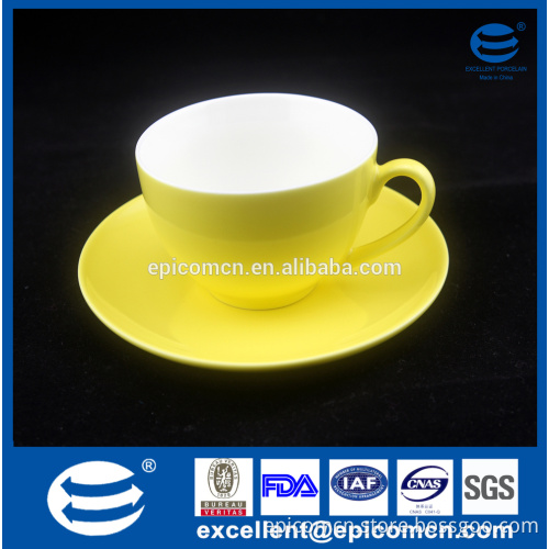 customized new bone color glazed tea set with cup&plate